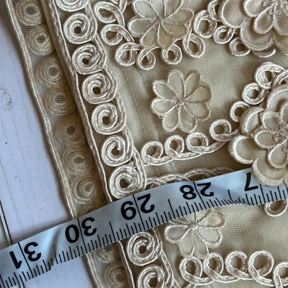 Sue Wong Strapless Champagne Floral Appliqué Cocktail Dress Women's size 12 - Picture 13 of 13